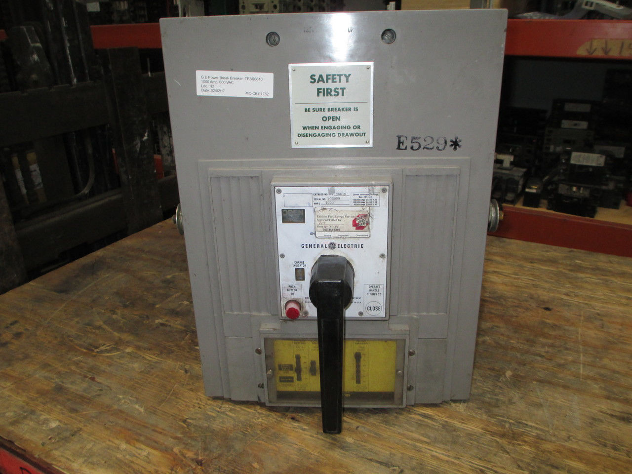 Picture of TPSS6610 GE Power Break Circuit Breaker 1000 Amp 600 Volt AC M/O D/O
