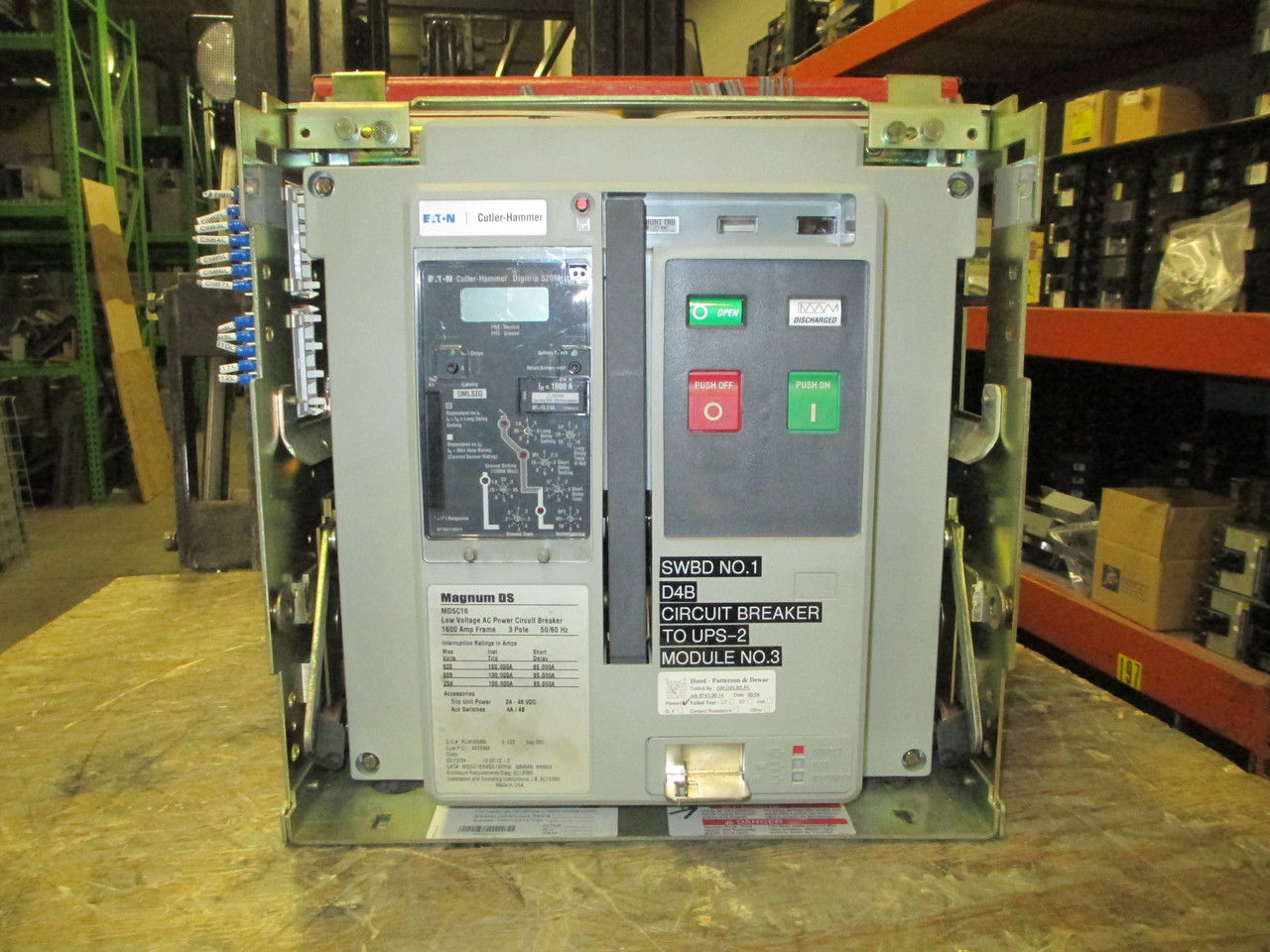 Picture of Cutler-Hammer Magnum DS MDSC16 Circuit Breaker 1600 Amp 600 Volt AC M/O D/O