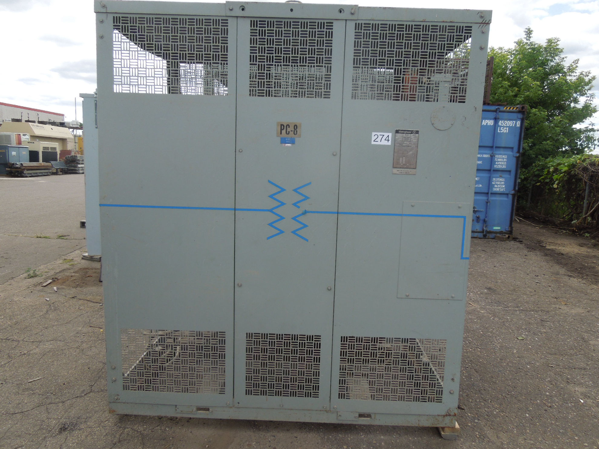 Picture of Westinghouse 1000 KVA 4160-380Y/219 Volt Medium Voltage Dry Type Transformer R&G