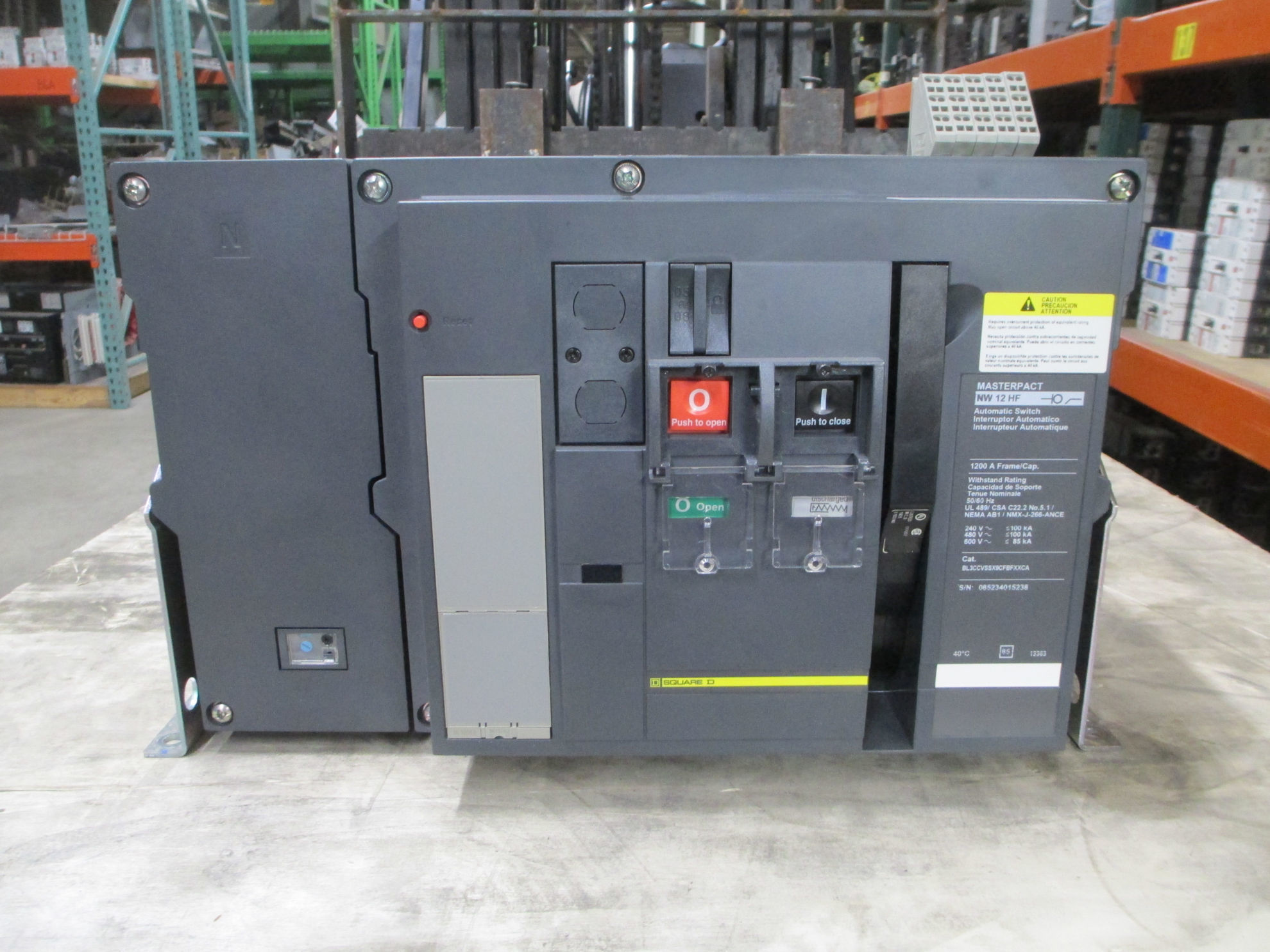 Picture of Square D NW12HF MasterPact Automatic Switch 1200 Amp 600 Volt 4 Pole E/O F/M