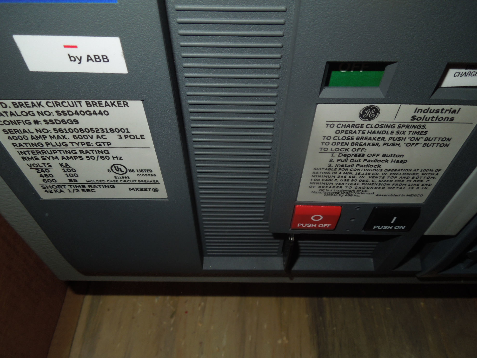 GE Power Break II Switchboard 4000 Amp 480Y/277 Volt 3PH 4W NEMA 3R New