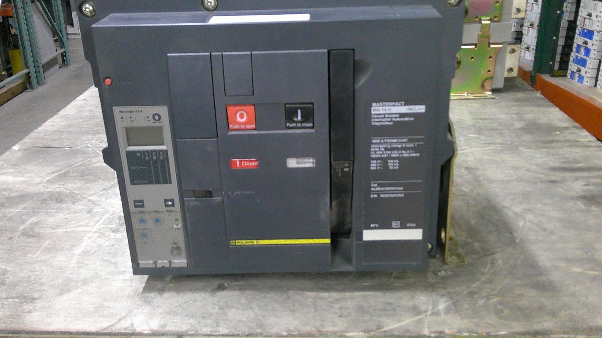 Picture of Square D MasterPact NW16H Circuit Breaker 1600 Amp 600 Volt AC M/O F/M