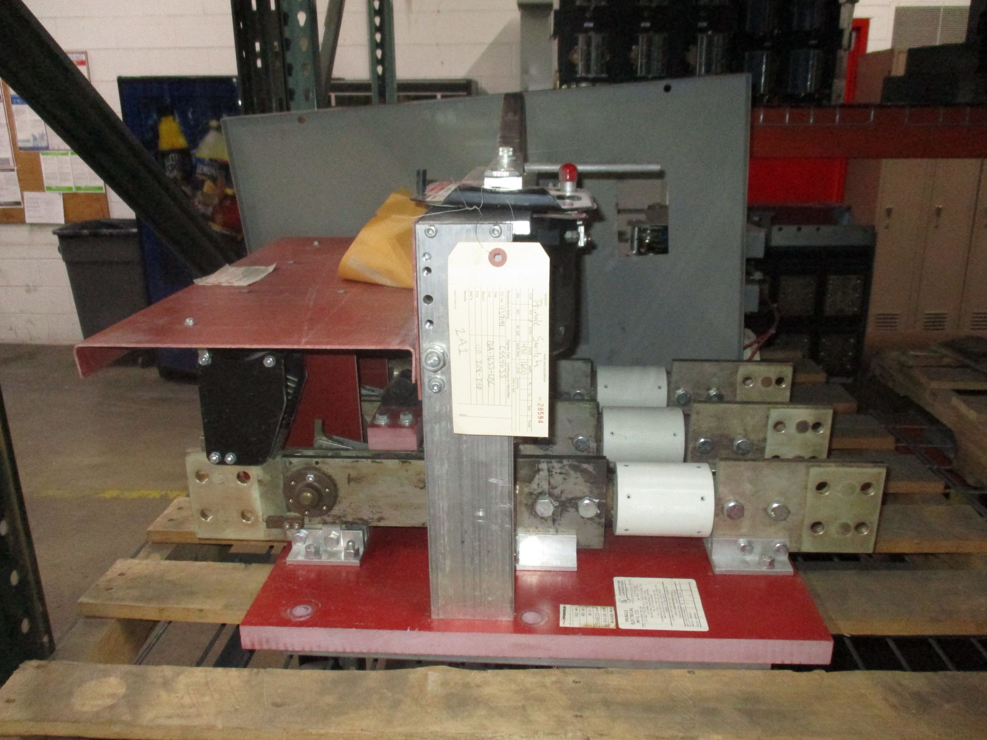 Picture of Pringle Pressure Contact Switch QA-1633-CBC | 1600 Amp 480 Volt | Red Back Plate W/ST