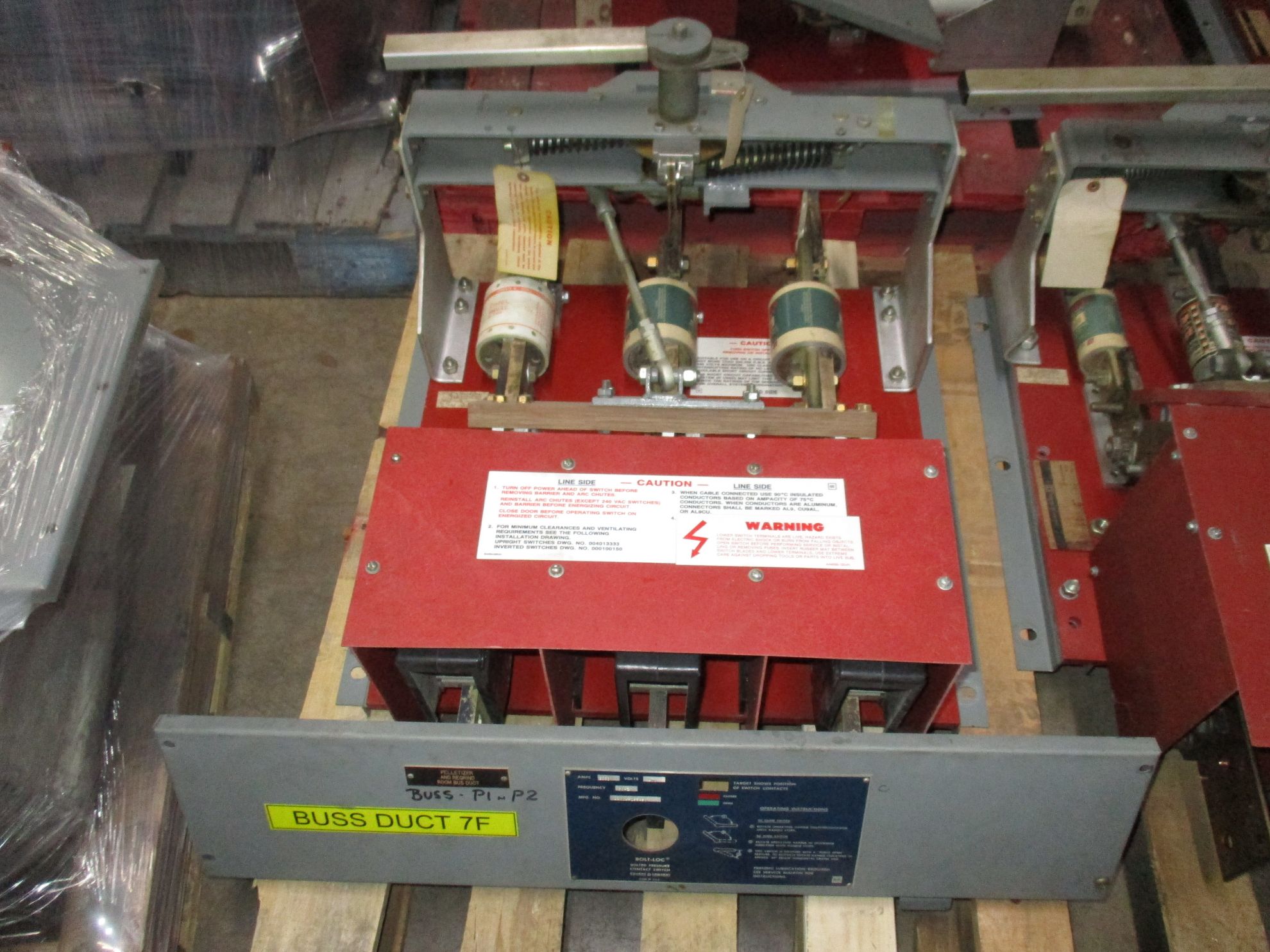 Picture of Square D Pressure Contact Switch BLO34200 | 2000 Amp 480 Volt | Red Back Plate