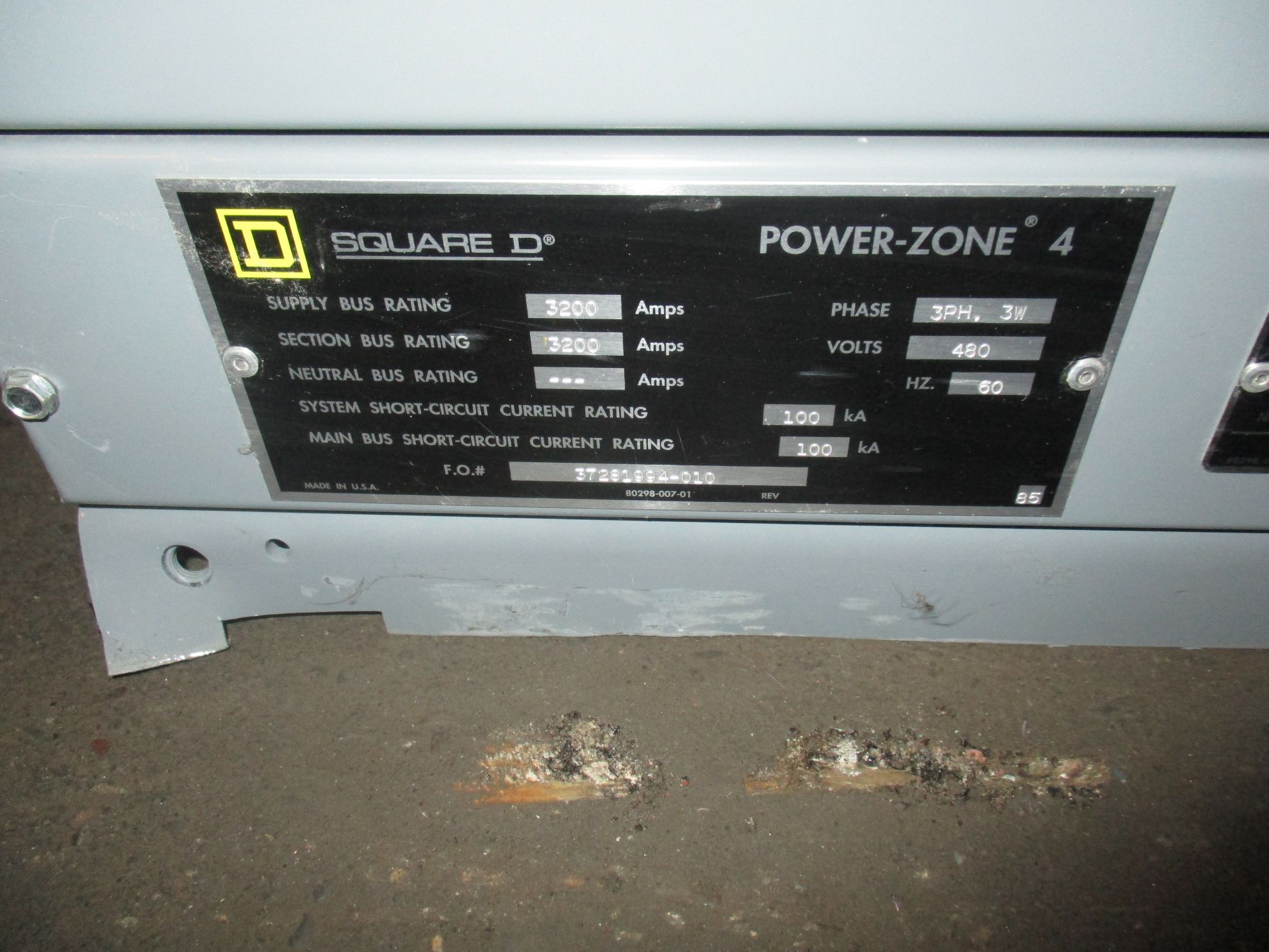 Square D Power-Zone Switchboard NW32H3 | 3200 Amp Main-Tie | 480V 3 ...