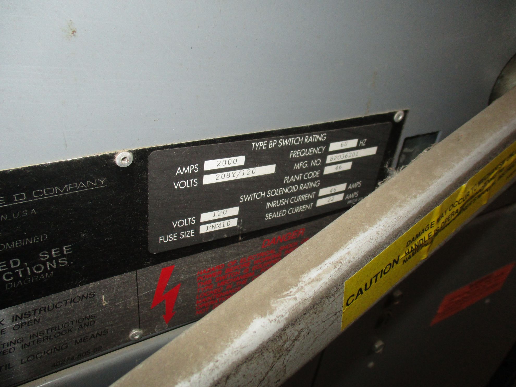 Square D QED Power Style Switchboard BPO3620I | 2000 Amp Main Fusible ...