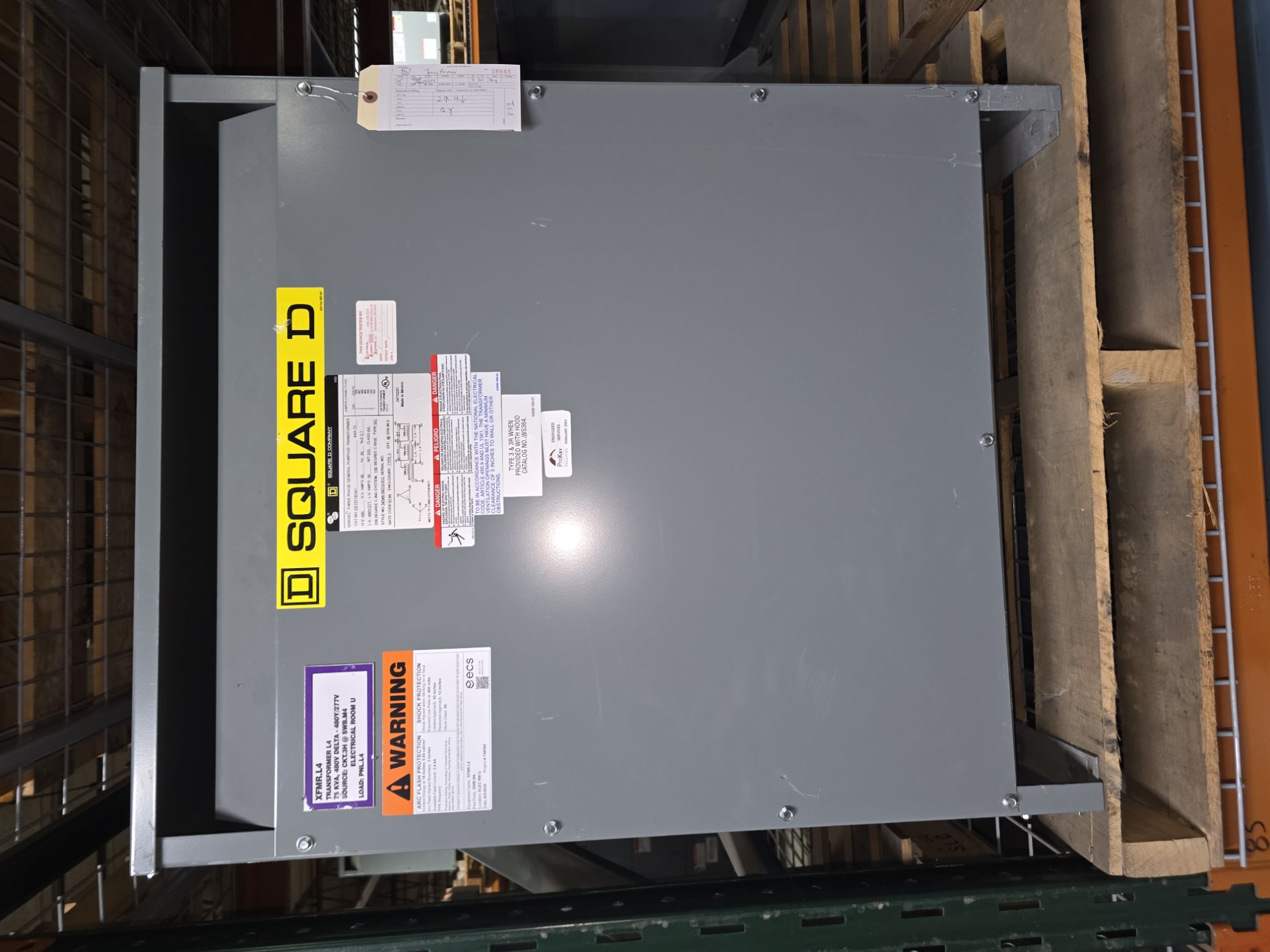 Picture of Square D Low Voltage Dry Type Transformer | 75 KVA 480-480Y/277 Volt | 3 Phase NEMA 1 R&G