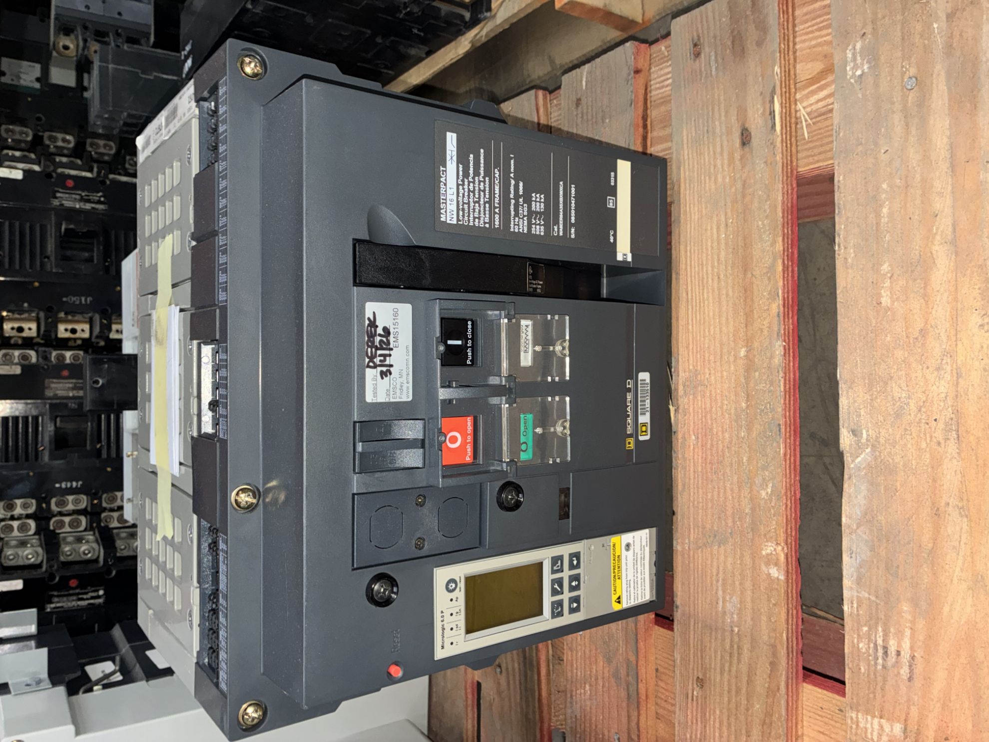 Picture of Square D MasterPact NW16L1 Circuit Breaker 1600 Amp 600 Volt AC M/O D/O