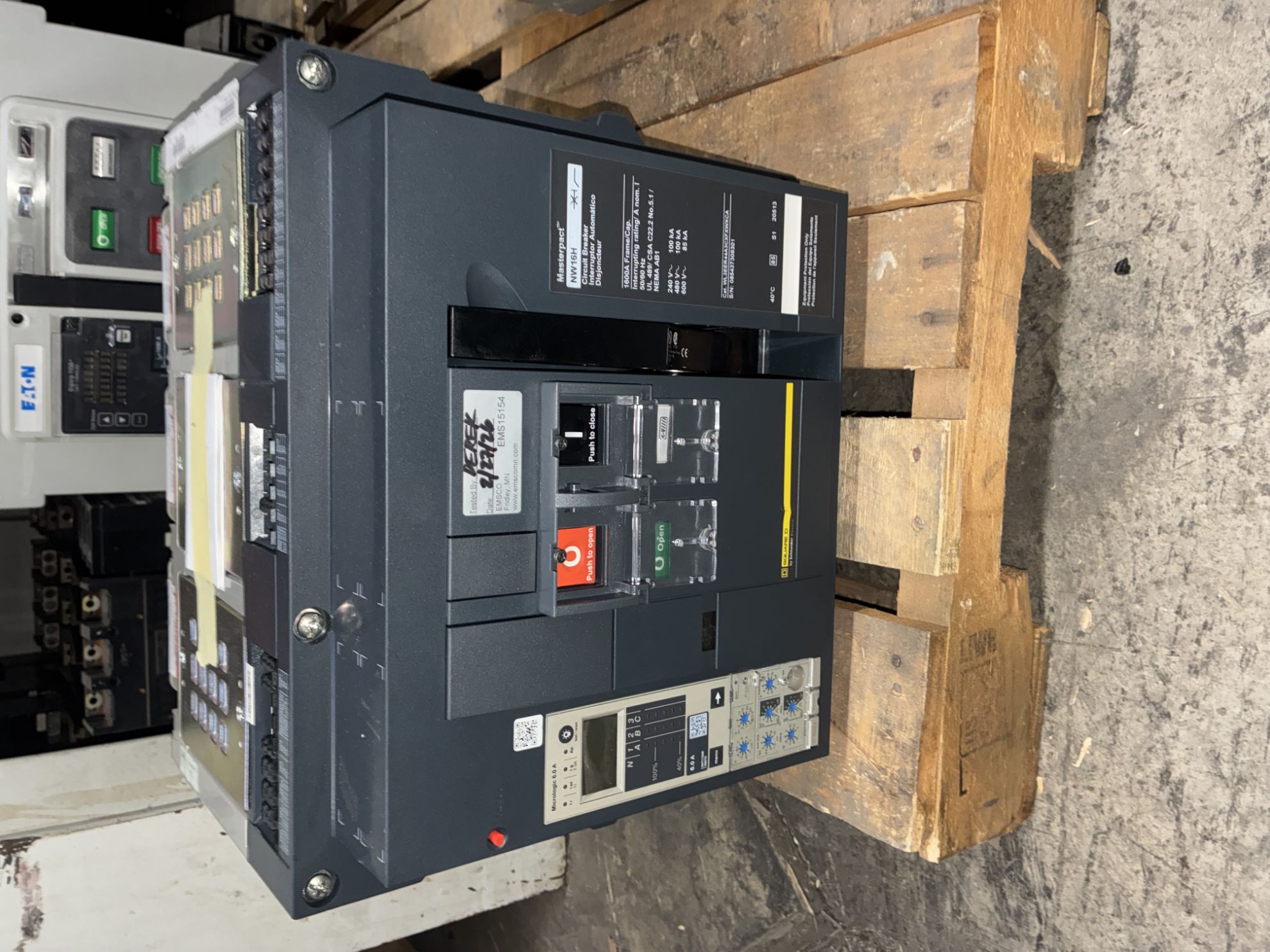 Picture of Square D MasterPact NW16H Circuit Breaker 1600 Amp 600 Volt AC M/O D/O