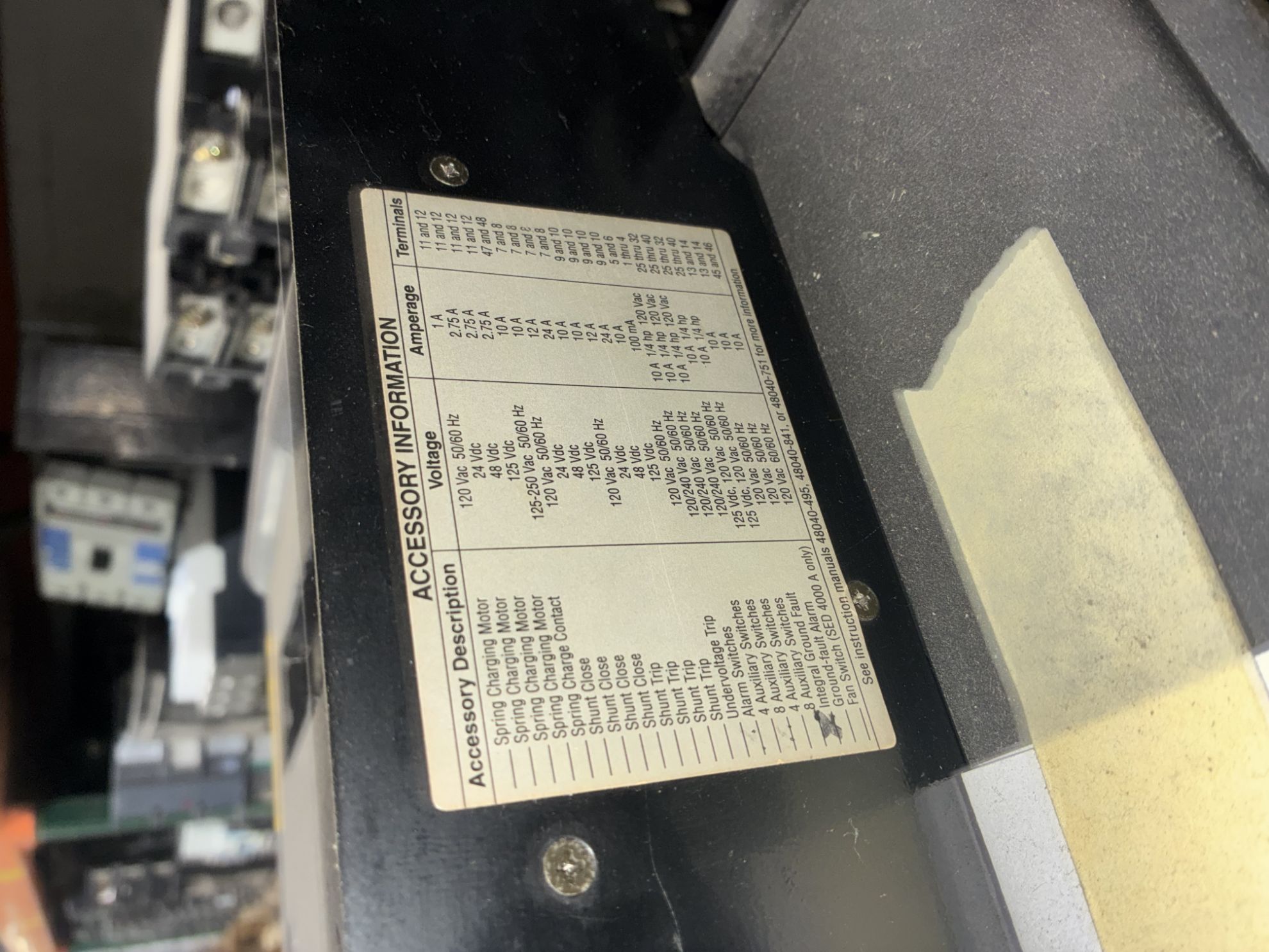 Square D SEF364000LSGA8Z Circuit Breaker 4000 Amp 600 Volt AC M/O F/M ...