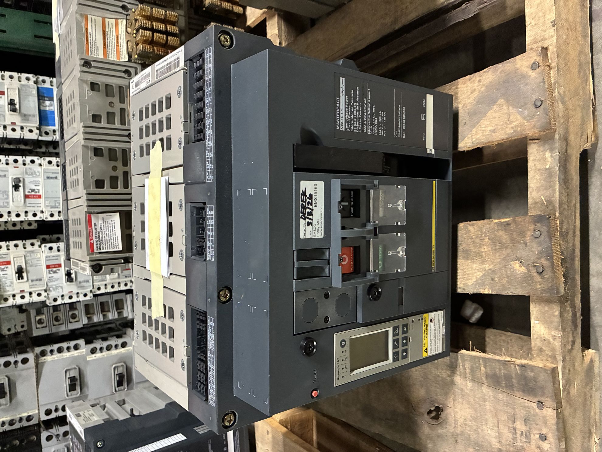 Picture of Square D MasterPact NW16L1 Circuit Breaker 1600 Amp 600 VAC M/O D/O