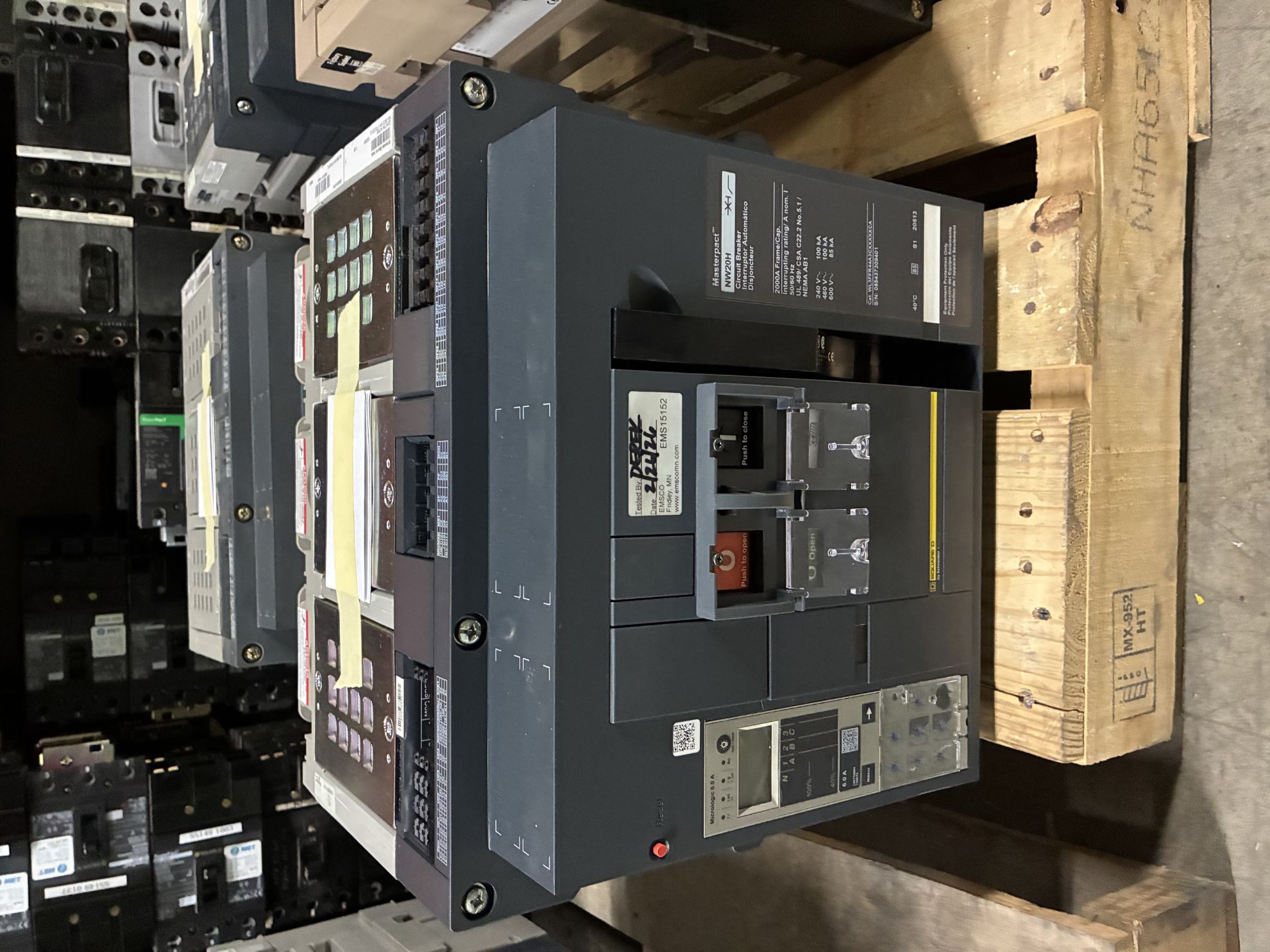 Picture of Square D Masterpact NW20H Circuit Breaker 2000 Amp 600 Volt AC M/O D/O