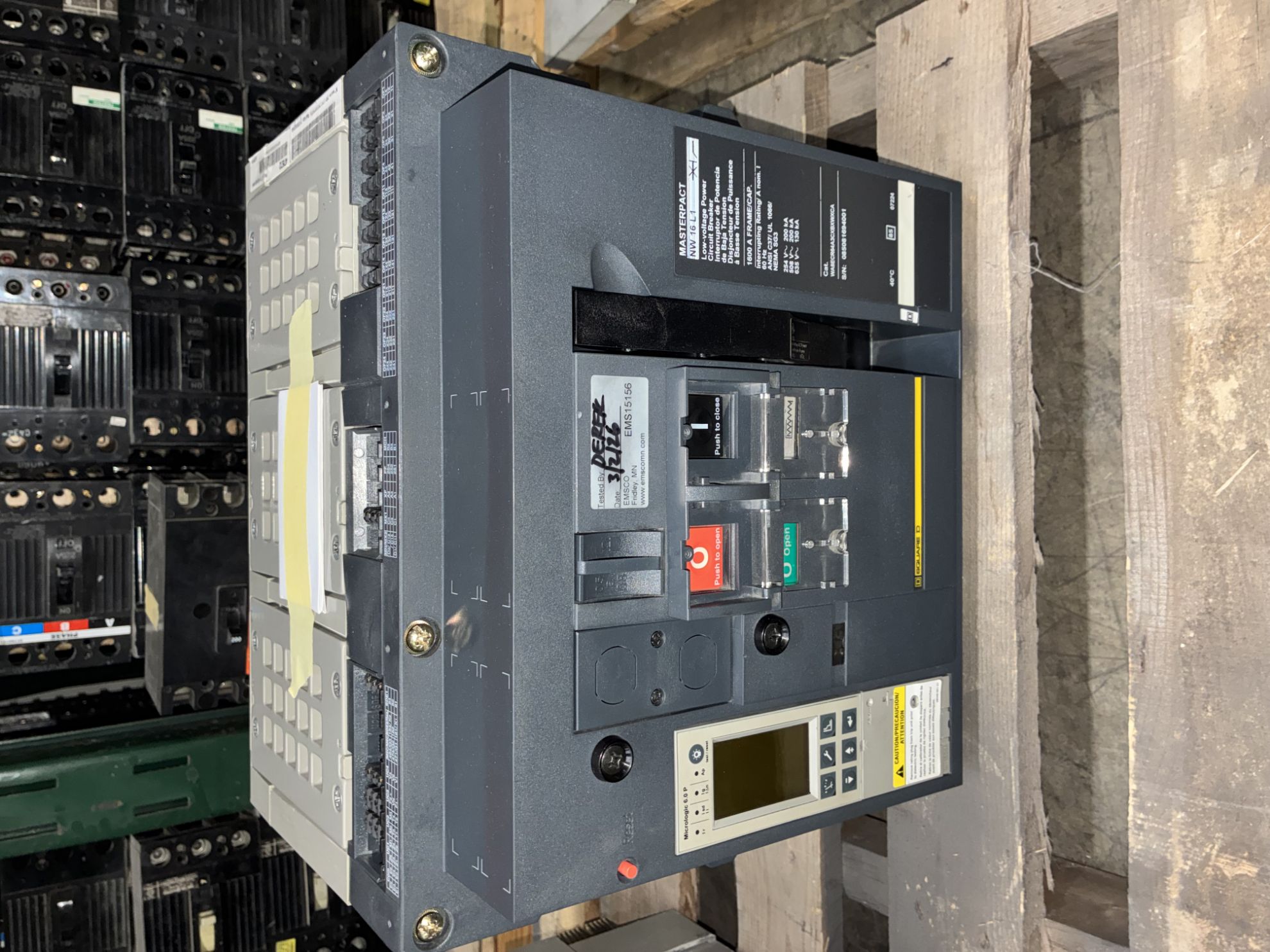 Picture of Square D MasterPact NW16L1 Circuit Breaker 1600 Amp 600 VAC M/O D/O