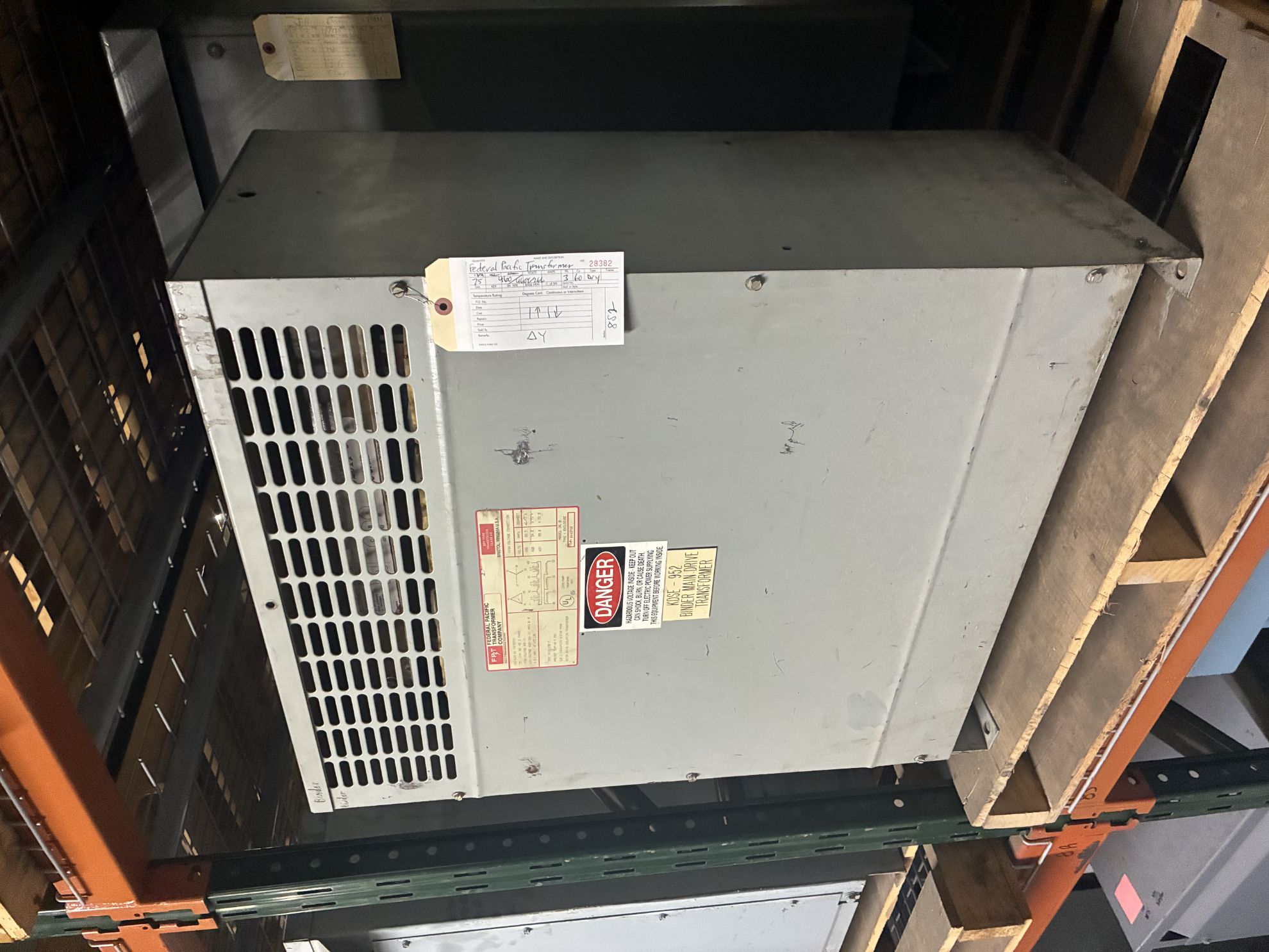Picture of FPT Low Voltage Dry Type Transformer | 75 KVA 460-460Y/266 Volt | 3 Phase NEMA 1 R&G